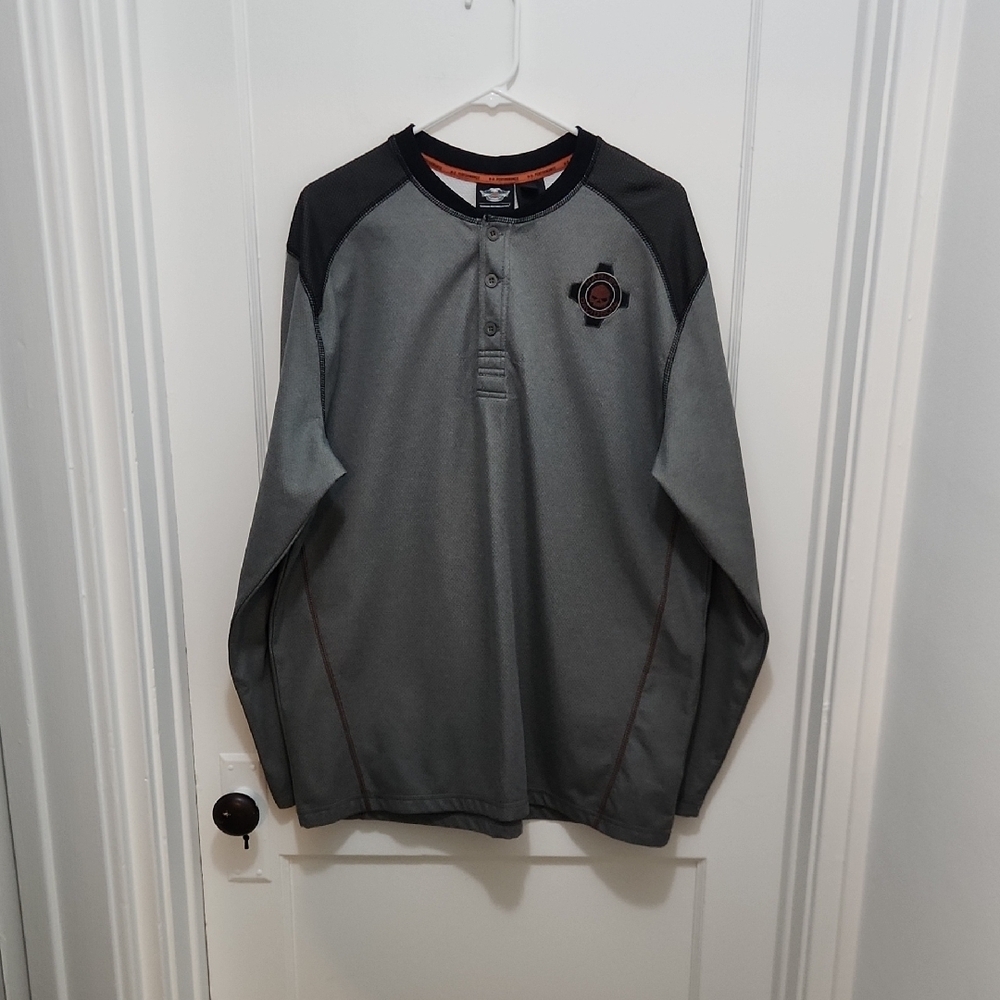 Harley-Davidson Men's Performance Long Sleeve Henley Fleece Lined Shirt Size XL